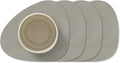 LIND DNA Coasters Nupo - Leather - Light Grey - 13 x 11 cm - 4 pieces