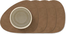 LIND DNA Coasters Nupo - Leather - Brown - 13 x 11 cm - 4 pieces
