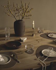 LIND DNA Coasters Nupo - Leather - Brown - 13 x 11 cm - 4 pieces