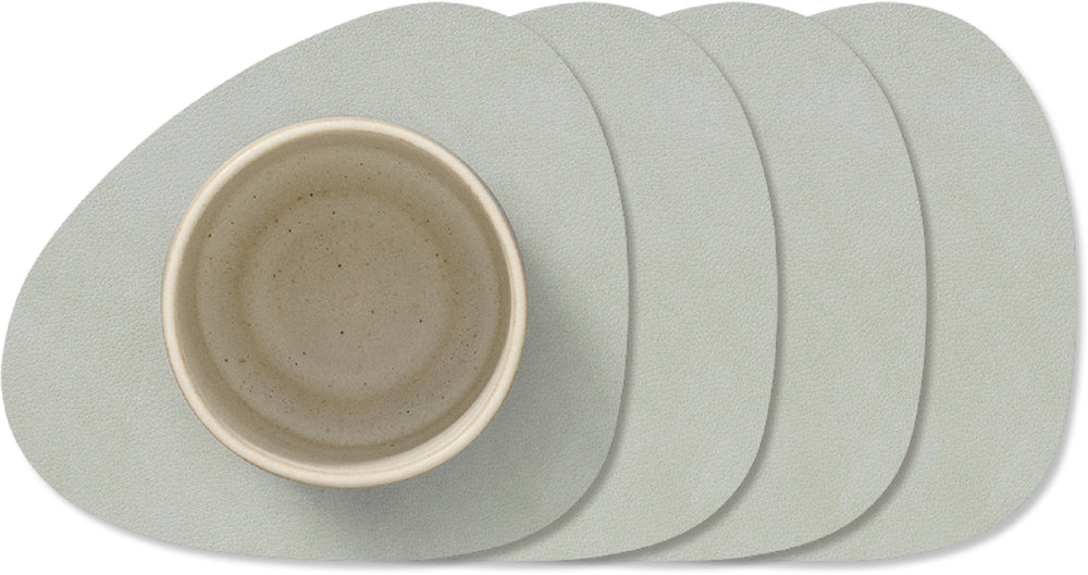 LIND DNA Coasters Nupo - Leather - Metallic - 13 x 11 cm - 4 pieces