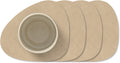 LIND DNA Coasters Nupo - Leather - Sand - 13 x 11 cm - 4 Pieces