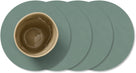 LIND DNA Coasters Nupo - Leather - Pastel Green - ø 10 cm - 4 pieces