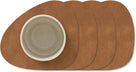 LIND DNA Coasters Nupo - Leather - Nature - 13 x 11 cm - 4 Pieces