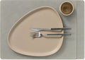 LIND DNA Placemats Nupo - Leather - Light Grey 45 x 35 cm - 2 Pieces