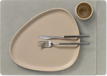 LIND DNA Placemats Nupo - Leather - Light Grey 45 x 35 cm - 2 Pieces