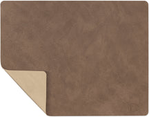LIND DNA Placemats Nupo - Leather - Brown / Sand - double-sided - 45 x 35 cm - 2 pieces