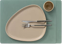 LIND DNA Placemats Nupo - Leather - Pastel Green - 45 x 35 cm - 2 Pieces