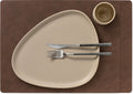 LIND DNA Placemats Nupo - Leather - Dark Brown - 45 x 35 cm - 2 pieces