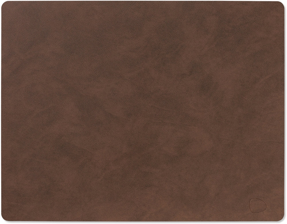 LIND DNA Placemats Nupo - Leather - Dark Brown - 45 x 35 cm - 2 pieces