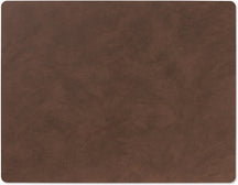 LIND DNA Placemats Nupo - Leather - Dark Brown - 45 x 35 cm - 2 pieces