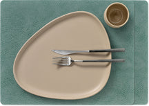 LIND DNA Placemats Hippo - Leather - Pastel Green - 45 x 35 cm - 2 pieces