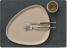 LIND DNA Placemats Hippo - Leather - Black Anthracite - 45 x 35 cm - 2 pieces