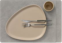 LIND DNA Placemats Hippo - Leather - Anthracite Grey - 45 x 35 cm - 2 pieces