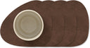 LIND DNA Coasters Nupo - Leather - Dark Brown - 13 x 11 cm - 4 Pieces