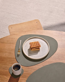 LIND DNA Coasters Nupo - Leather - Flint Grey - 13 x 11 cm - 4 pieces