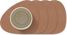 LIND DNA Coasters Nupo - Leather - Old Rose - 13 x 11 cm - 4 Pieces