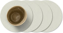 LIND DNA Coasters Nupo - Leather - Linen - ø 10 cm - 4 pieces