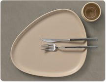 LIND DNA Placemats Nupo - Leather - Flint Grey - 45 x 35 cm - 2 pieces
