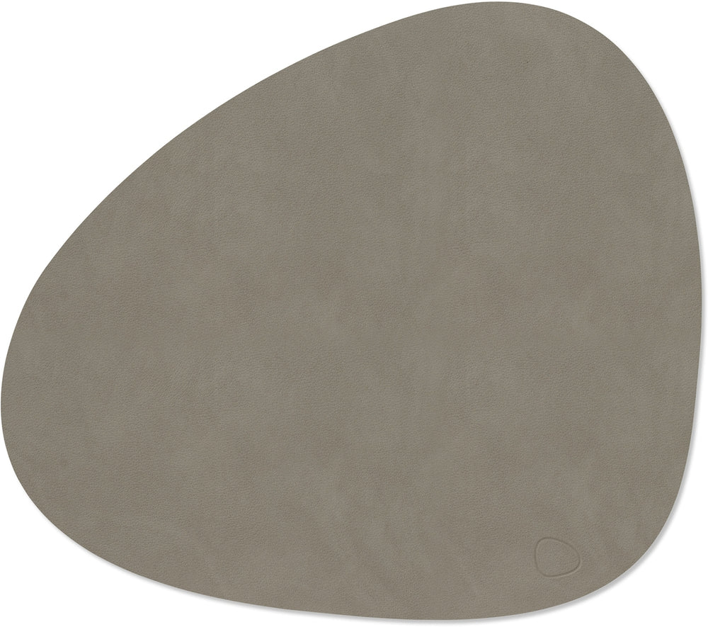 LIND DNA Placemats Nupo - Leather - Flint Grey - Curved - 44 x 37 cm - 2 Pieces