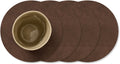 LIND DNA Coasters Nupo - Leather - Dark Brown - ø 10 cm - 4 pieces