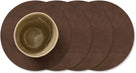 LIND DNA Coasters Nupo - Leather - Dark Brown - ø 10 cm - 4 pieces