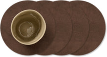 LIND DNA Coasters Nupo - Leather - Dark Brown - ø 10 cm - 4 pieces
