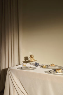 LIND DNA Placemats Nupo - Leather - Linen - Curved - 44 x 37 cm - 2 pieces