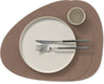 LIND DNA Placemats Nupo - Leather - Truffle - Curved - 44 x 37 cm - 2 Pieces