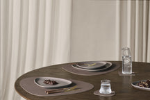 LIND DNA Placemats Nupo - Leather - Truffle - Curved - 44 x 37 cm - 2 Pieces