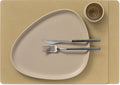 LIND DNA Placemats Nupo - Leather - Khaki - 45 x 35 cm - 2 Pieces
