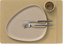 LIND DNA Placemats Nupo - Leather - Khaki - 45 x 35 cm - 2 Pieces