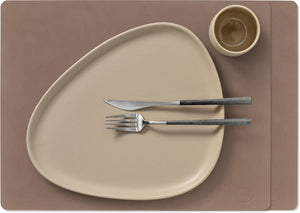 LIND DNA Placemats Nupo - Leather - Truffle - 45 x 35 cm - 2 Pieces