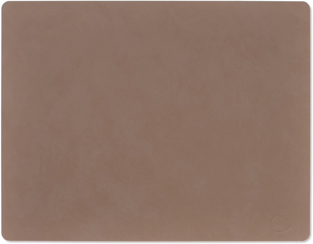 LIND DNA Placemats Nupo - Leather - Truffle - 45 x 35 cm - 2 Pieces
