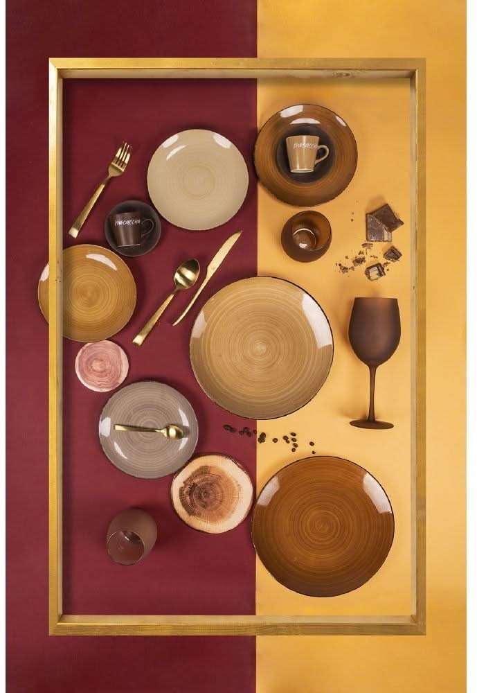 Villa d'Este Tableware set Baita - Chocolate - 18-piece / 6 people