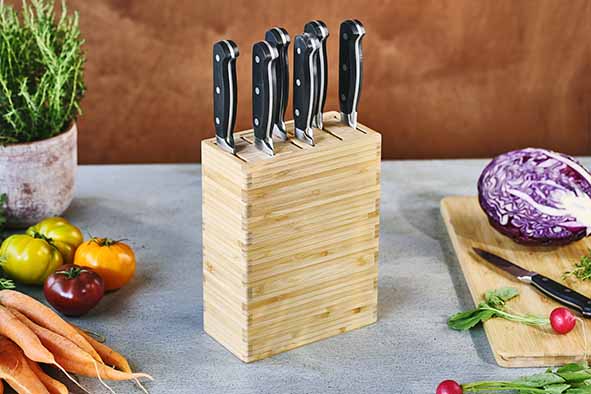 Cookinglife Knife Block Daily Chef 18 x 9 x 22 cm - suitable for 9 knives or kitchen utensils