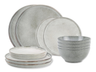 Salt & Pepper Dinnerware Set Artisan Green - 12 pieces / 4 people - 4 dinner plates, 4 side plates and 4 bowls