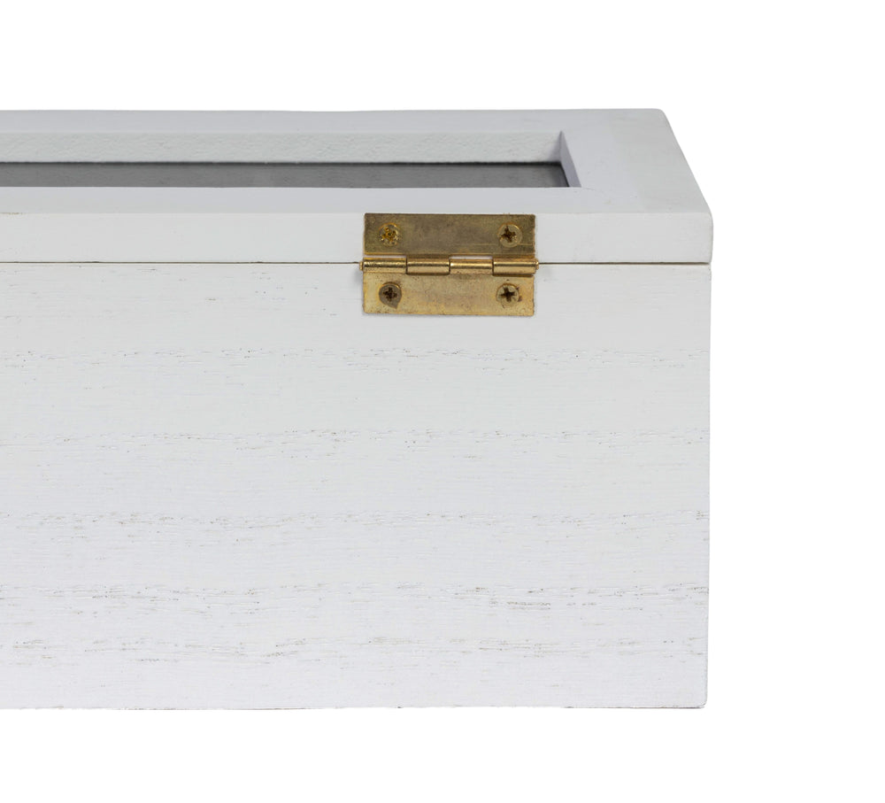 Sakura Tea Tea box - White - 6 compartments - with Velvet - 43 x 9 cm