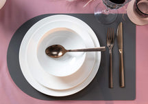 Jay Hill Placemat - Vegan leather - Gray/Pink - Bread - double sided - 44 x 30 cm