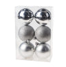 Cosy @Home Christmas Balls Silver ø 8 cm - 6 Pieces