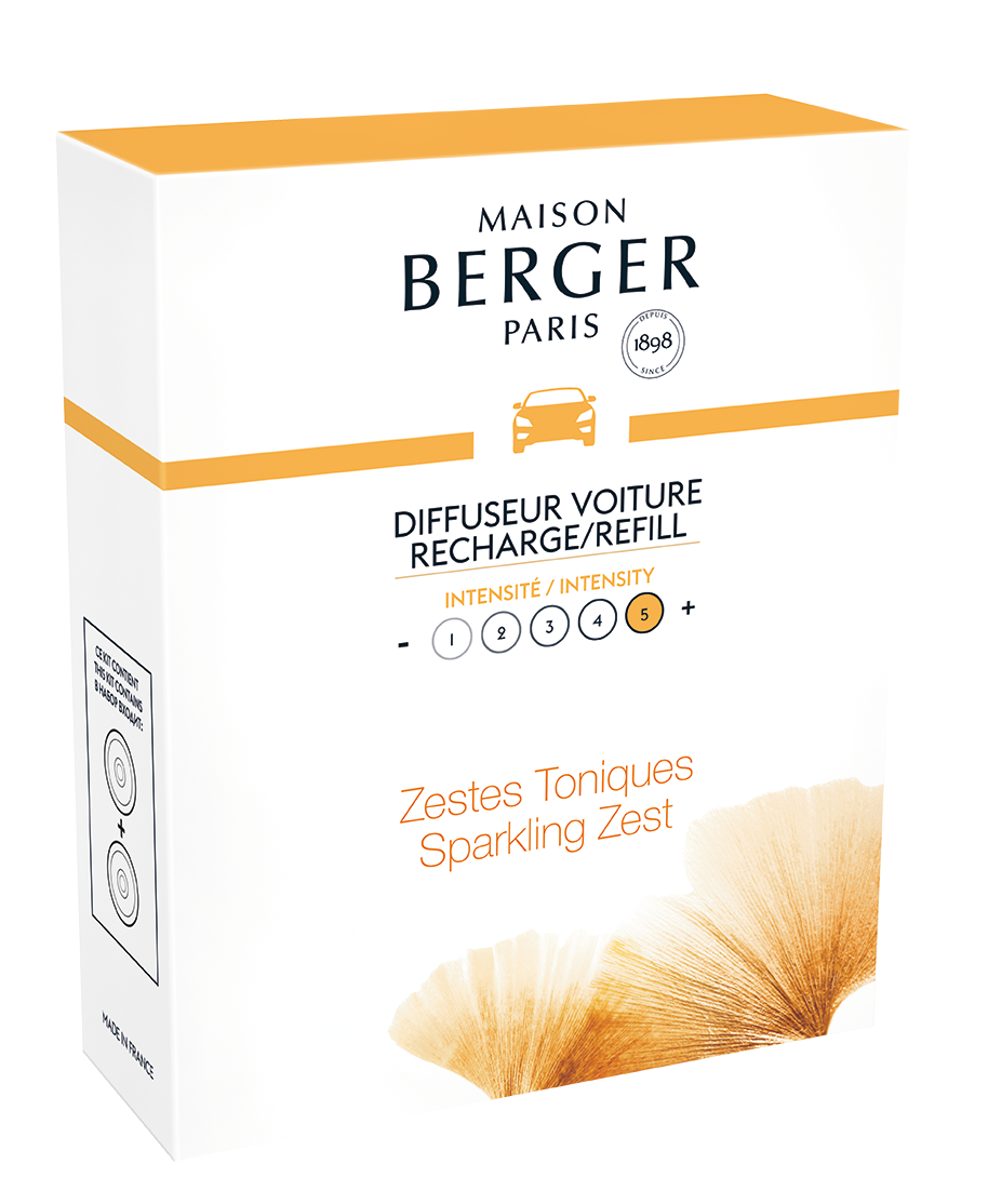 Maison Berger Refill - for car perfume - Aroma Happy - Sparkling Zest- 2 Pieces