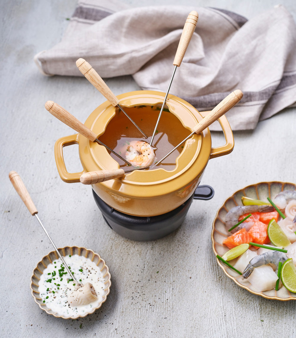 Cosy & Trendy Fondue set Fontestic Cast Iron Amber Gold - Ø 18 cm