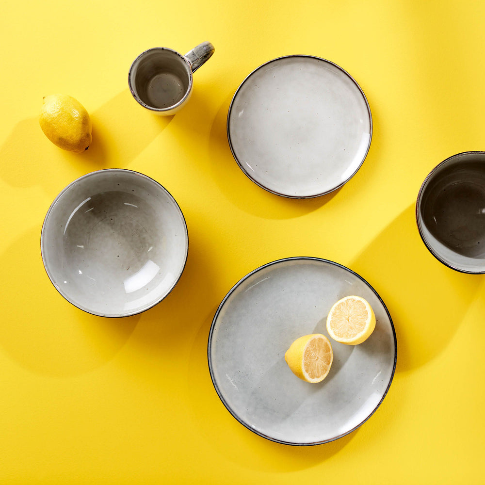 ONA Deep Plates / Pasta Bowls Freckles Grey ø 19.5 cm - 4 Pieces