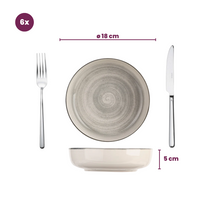 Cosy & Trendy Pasta Bowls Baltic Grey ø 18 cm - 6 pieces
