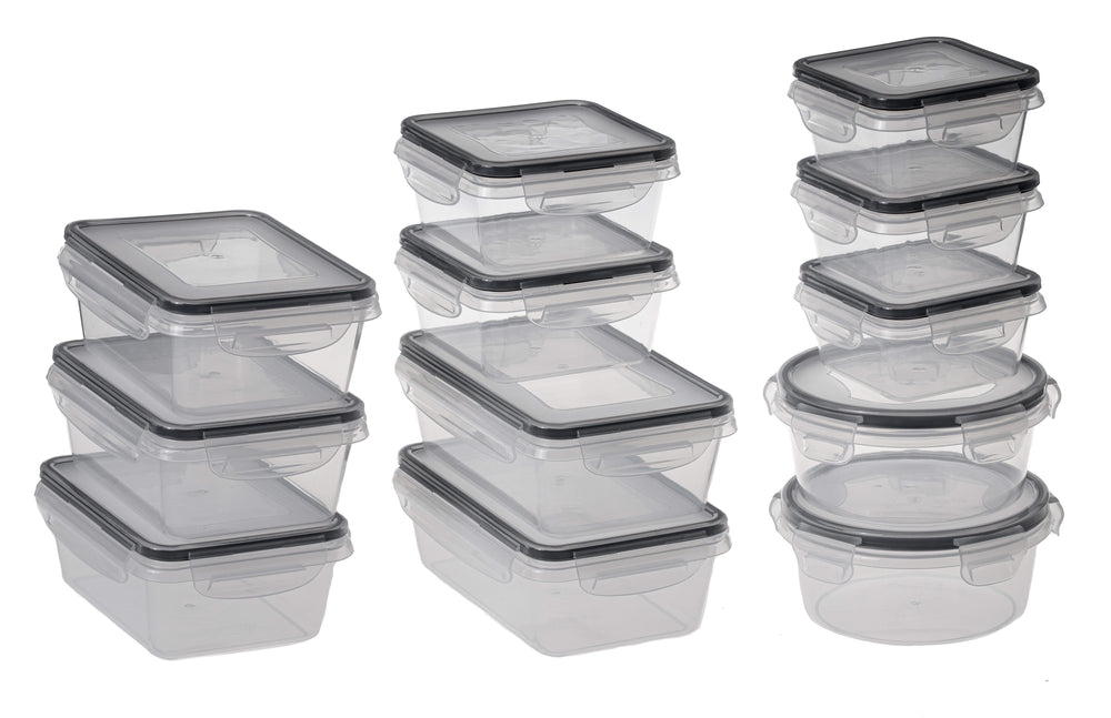 Sareva Fresh food containers Plastic - Clip & Fresh - Freezer trays - BPA Free - 12 piece set