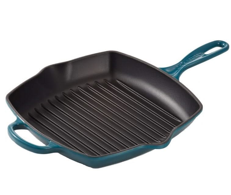 Le Creuset Grill pan Signature - Deap Teal - 26 x 26 cm - enameled non-stick coating