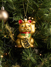 Nordic Light Christmas ball Maneki Neko 10 cm