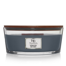 WoodWick Scented Candle Ellipse Evening Onyx - 9 cm / 19 cm - Scented Candle in Glass - Wooden Wick