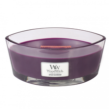 WoodWick Scented Candle Ellipse Spiced Blackberry - 9 cm / 19 cm - Scented Candle in Glass - Wooden Wick