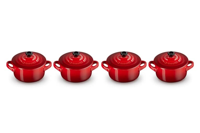 Le Creuset Serving pan / Mini Casserole Signature - cherry red - ø 10 cm / 250 ml - 4 pieces