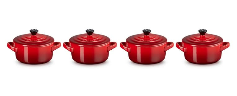 Le Creuset Serving pan / Mini Casserole Signature - cherry red - ø 10 cm / 250 ml - 4 pieces